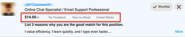 odesk applicant info